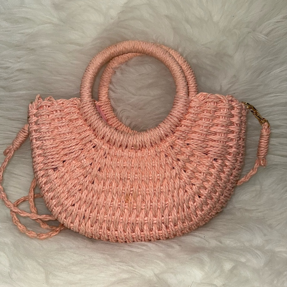 Pink Woven Handbag - Picture 2 of 3